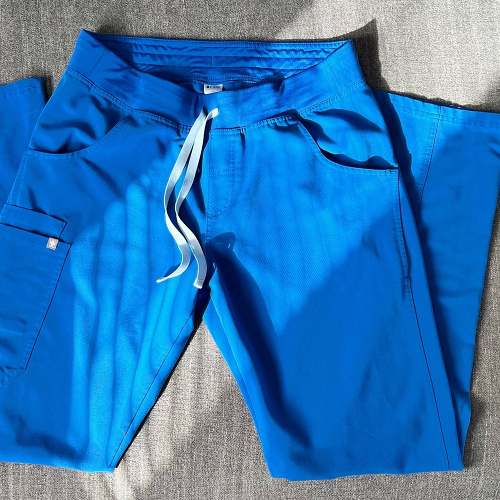 Figs Royal Blue Kade Cargo Scrub Pants
